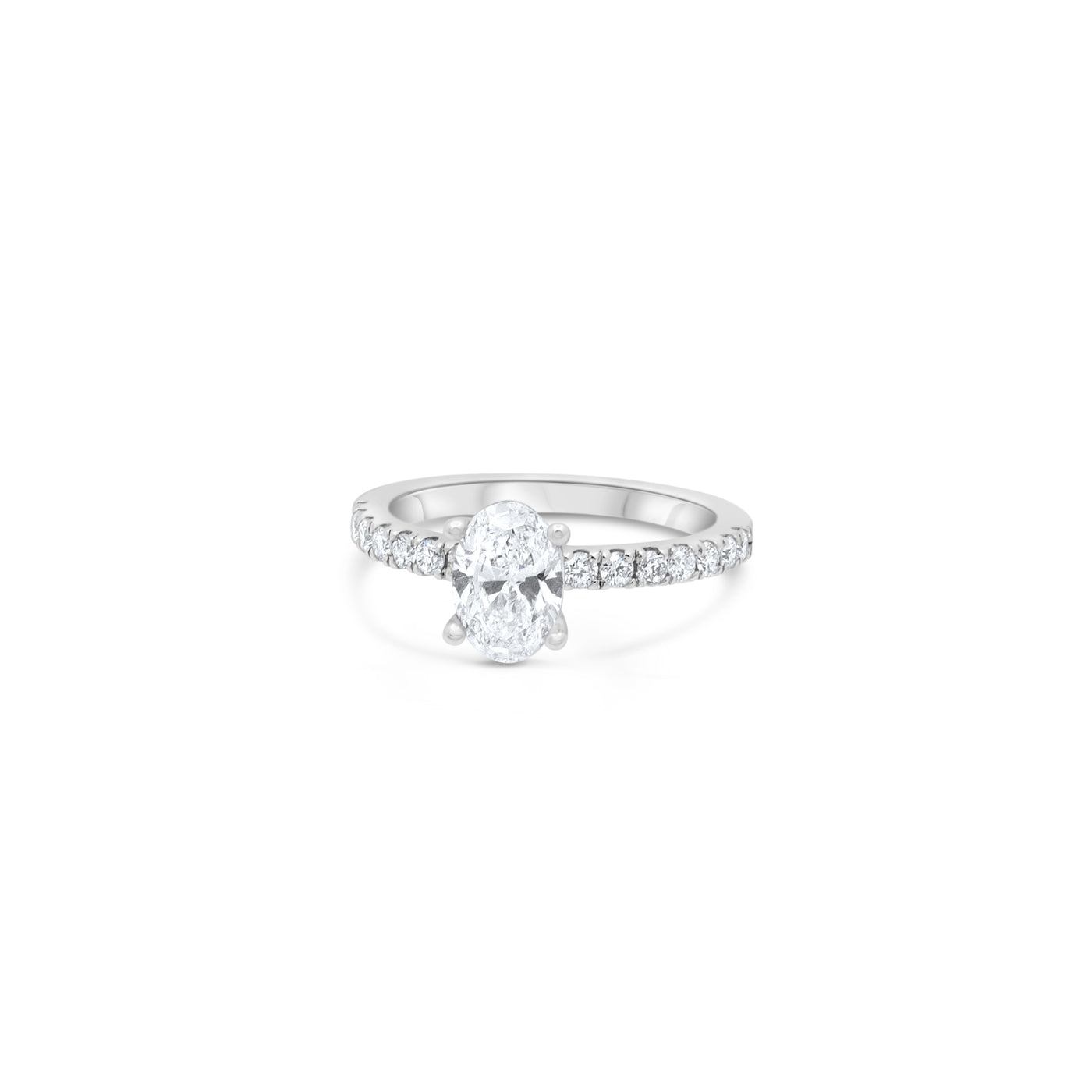 NATURAL Oval cut Diamond | Pavé Oval cut Engagement Ring