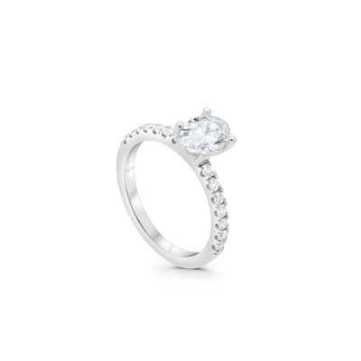 LAB Oval cut Diamond | Pavé Oval cut Engagement Ring