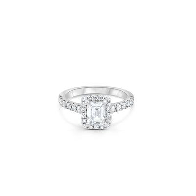 LAB Emerald cut Diamond | Halo Emerald cut Engagement Ring