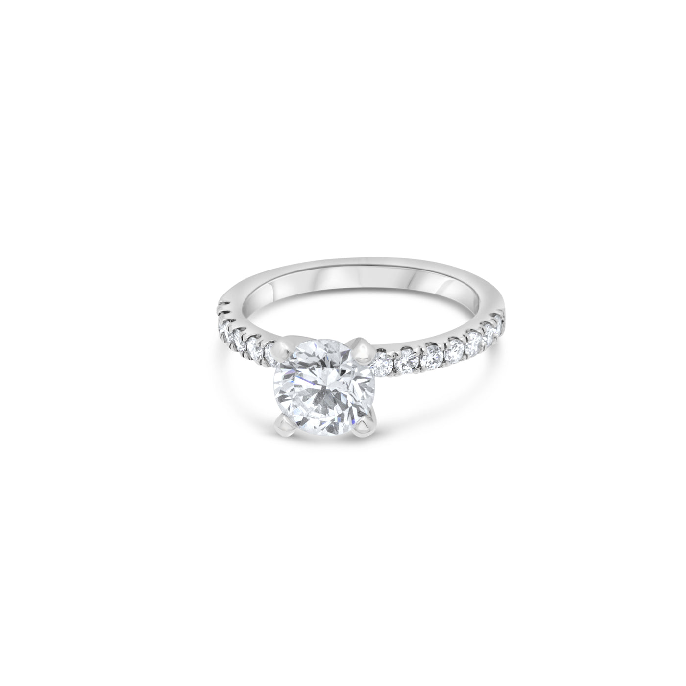 LAB Round cut Diamond | Pavé Round cut Engagement Ring