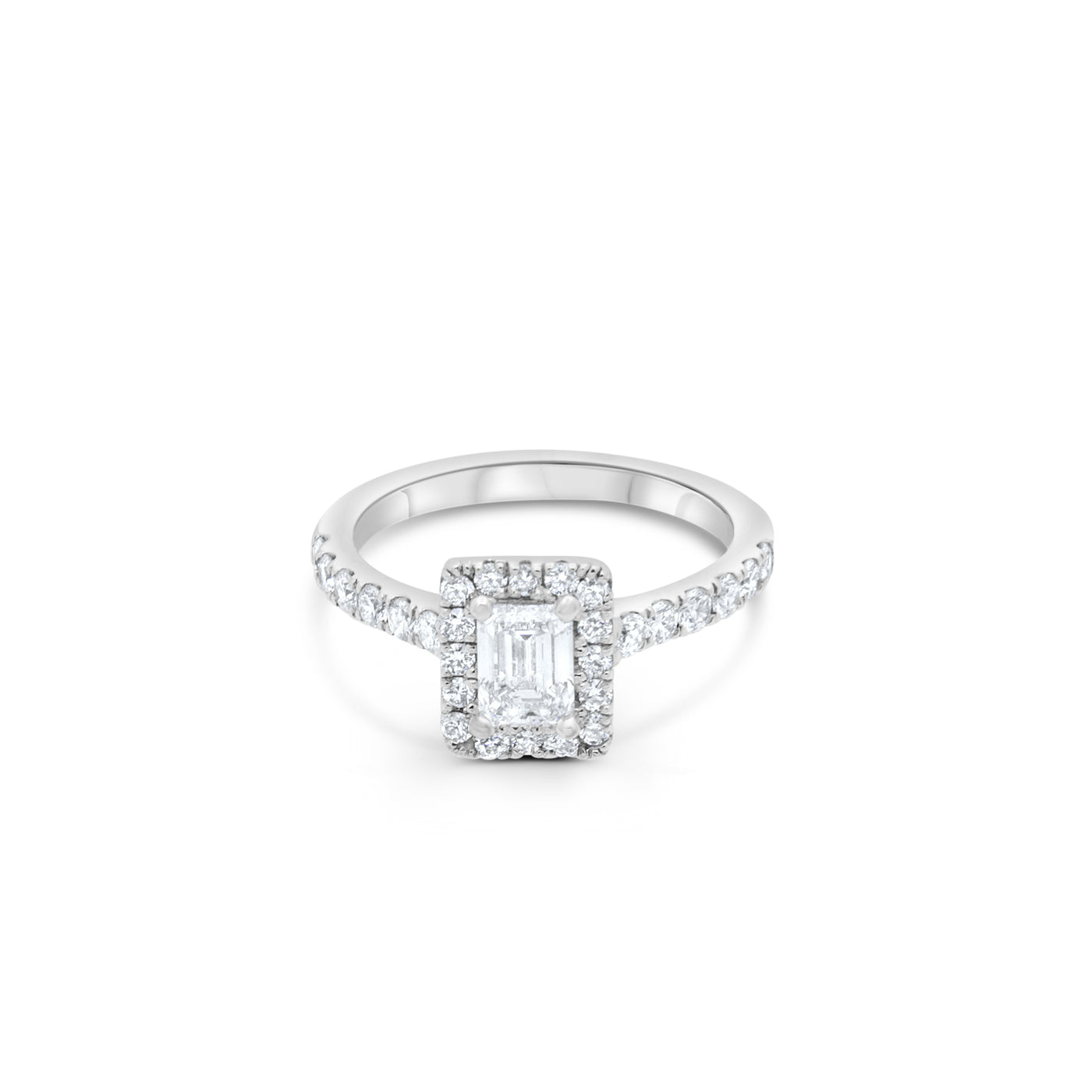 NATURAL Emerald cut DIAMOND | Halo Emerald cut Engagement Ring