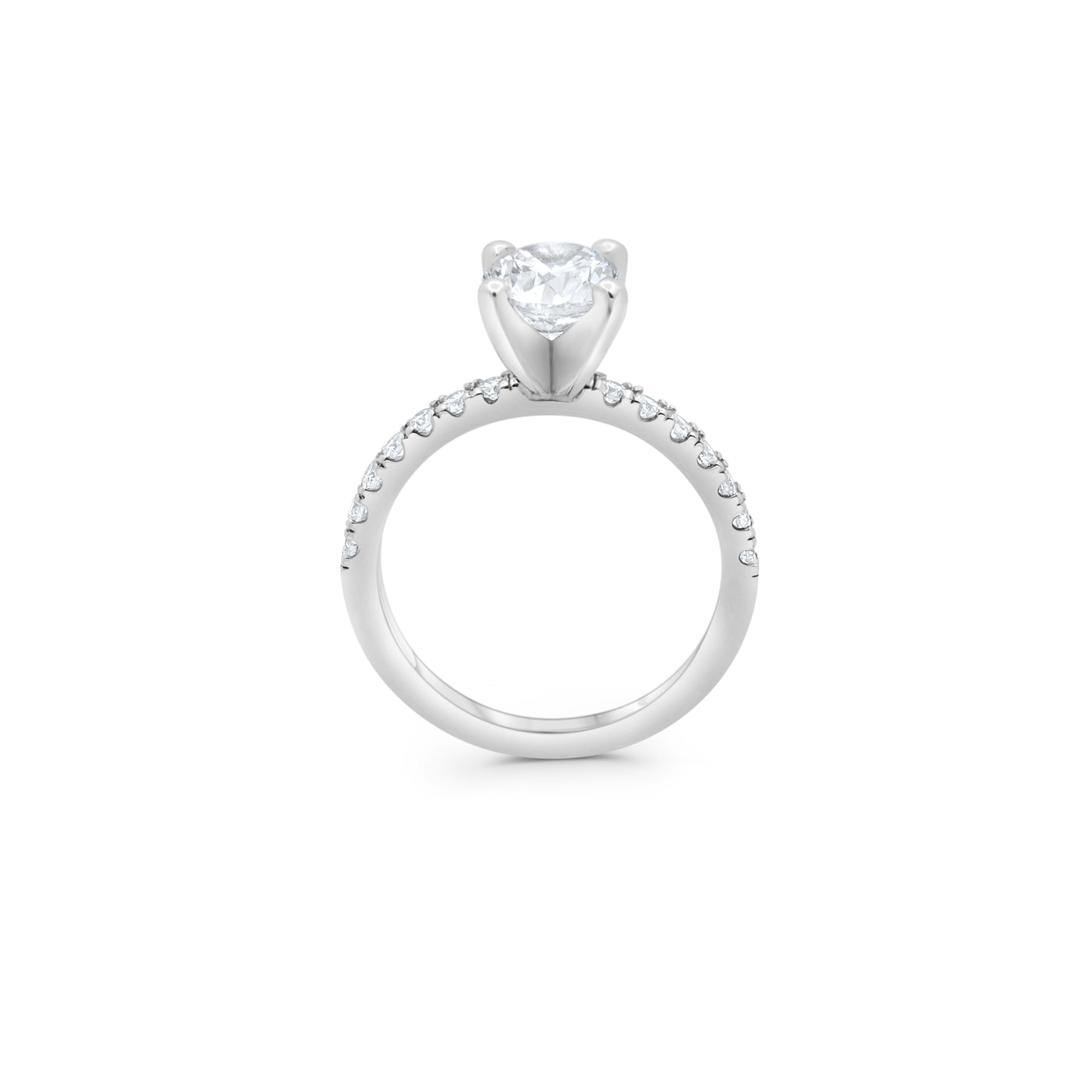 LAB Round cut Diamond | Pavé Round cut Engagement Ring