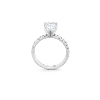 NATURAL Round cut DIAMOND | Pavé Round cut Engagement Ring