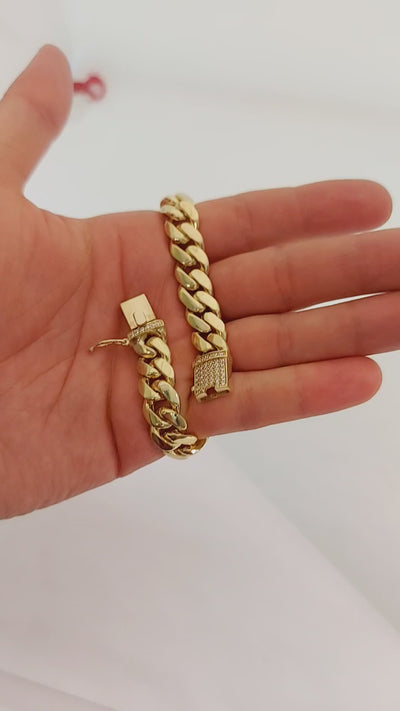 Men's monster gold Cuban link 55$/gram bracelet with box lock