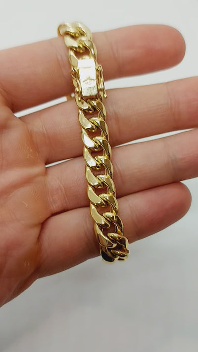 Cuban bracelet semi-hollow with box lock