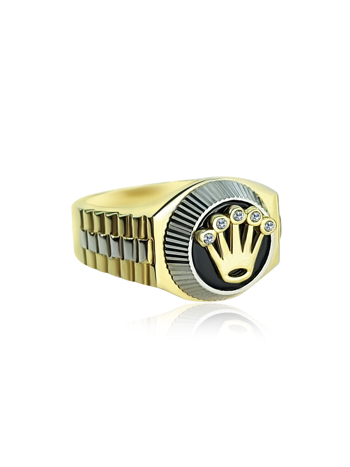 Gold men's ring 2 tone