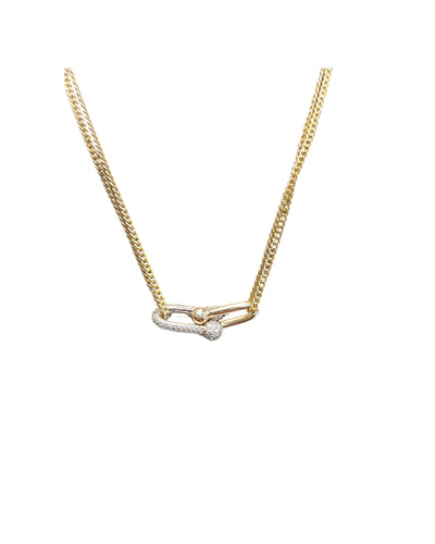 Gold Necklace with lab diamonds for women