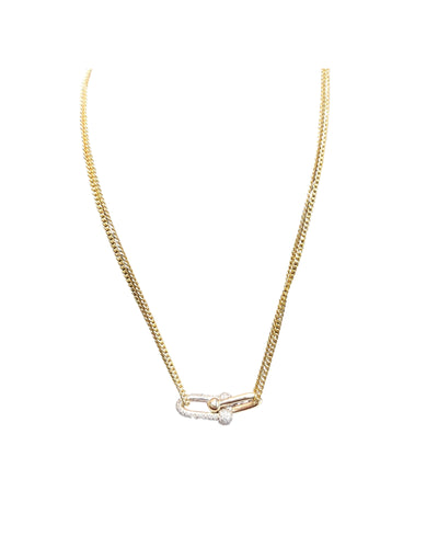 Gold Necklace with lab diamonds for women